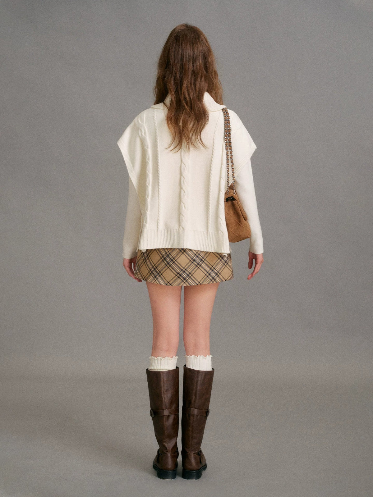 Textured Cable Knit Turtleneck Set