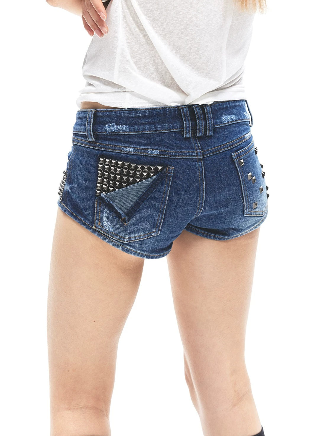 Studded Denim Hot Shorts