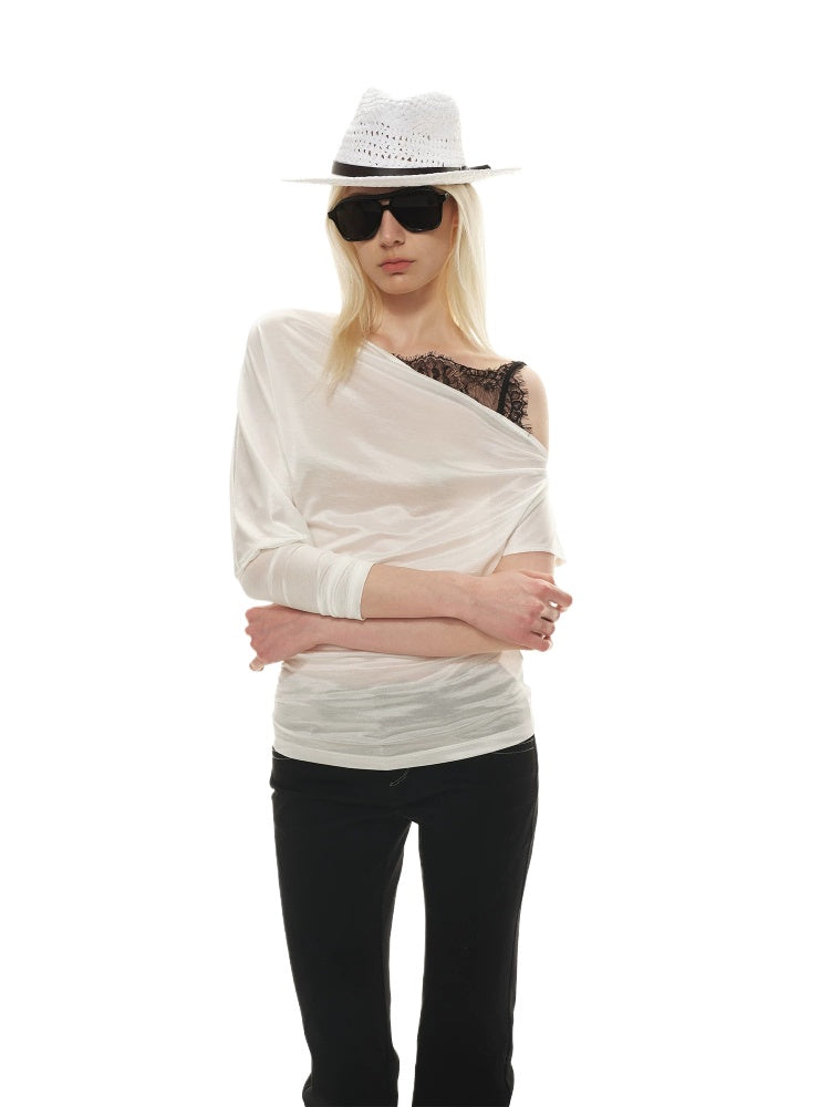 Asymmetric Lace Layer Top