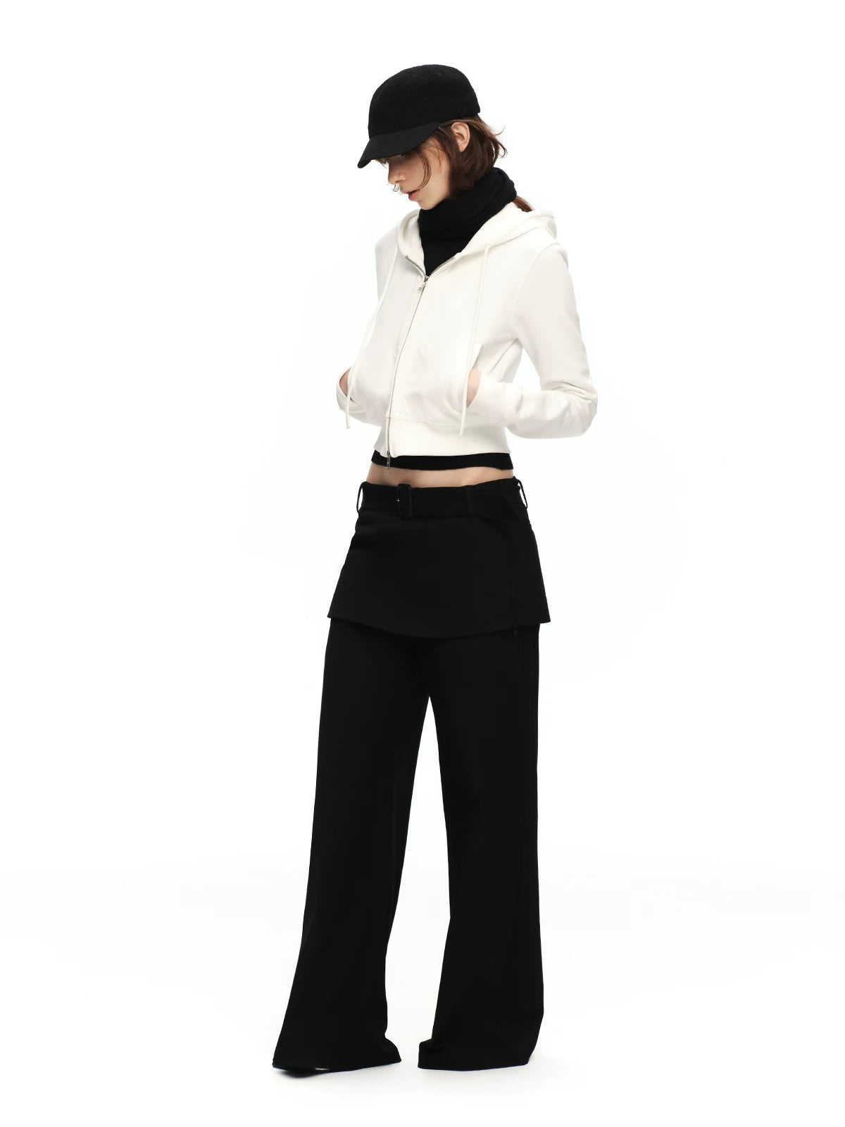 Ruched Hoodie Jacket