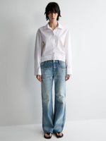Irregular Pocket Wide-Leg Denim Pants