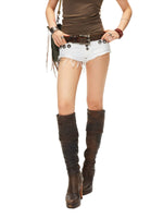 Low Rise Denim Shorts