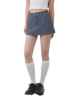 Blue Striped Denim Skirt