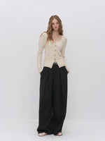 Cable-Knit V-Neck Cardigan