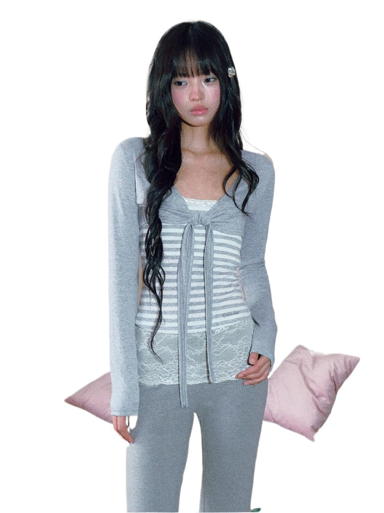 Stripe Lace Set