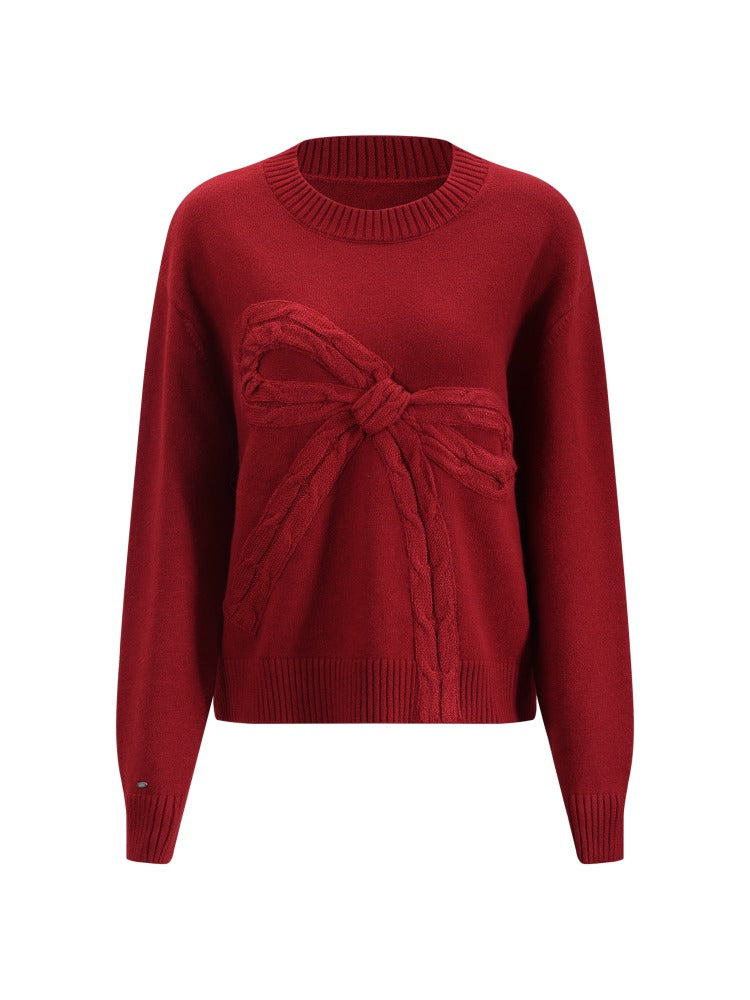 Red Bow Knit Sweater