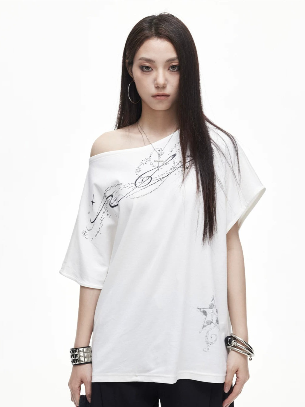 Off Shoulder Graphic Tee