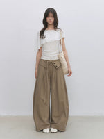 Lyocell Cotton Wide-Leg Casual Pants
