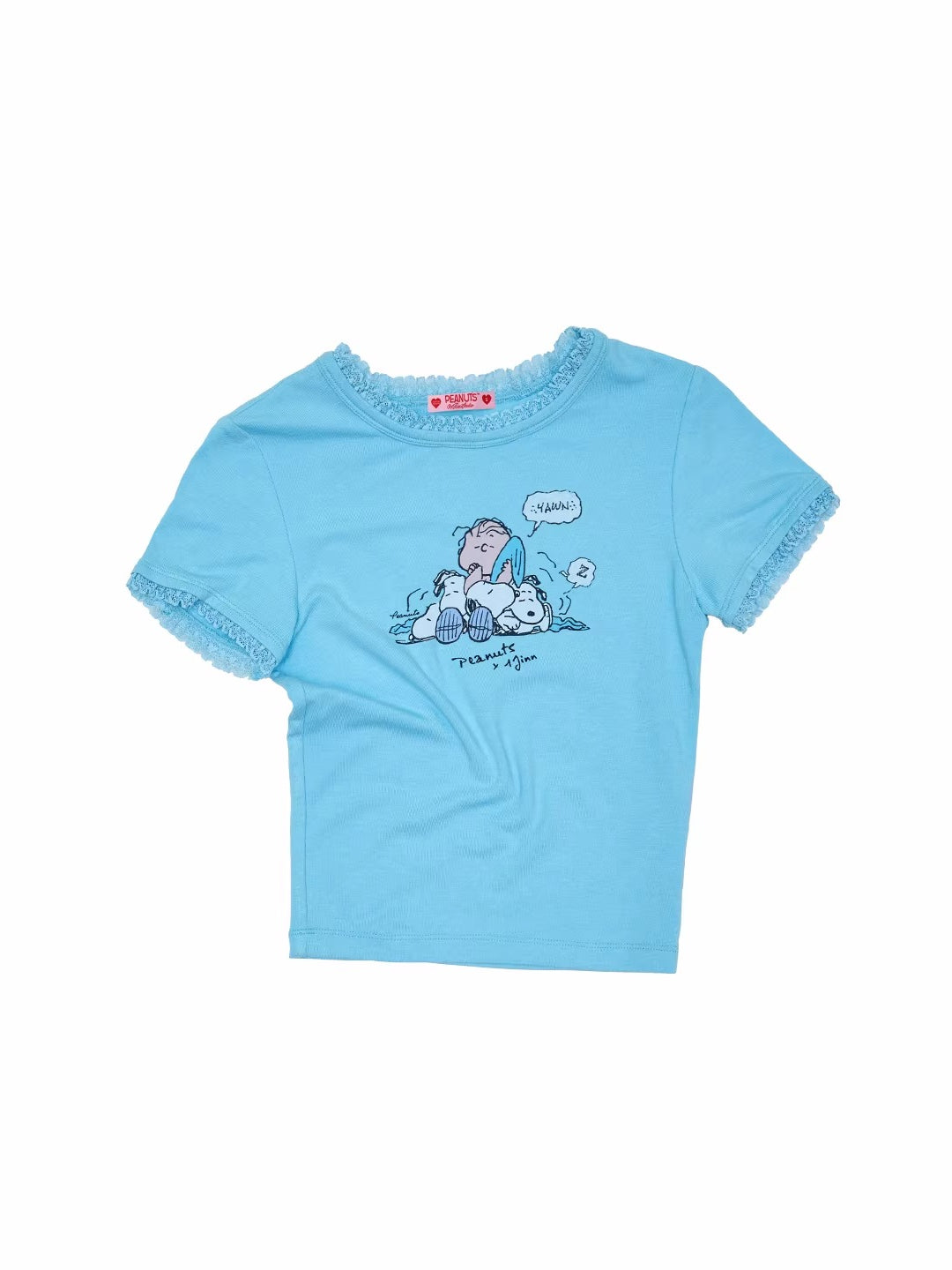 Snoopy Lace Trim Printed T-shirt