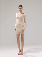 Lace Knit 2-in1 Blouse & Skirt Set