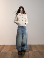 Off-White Studded Decorative Cropped Jacket