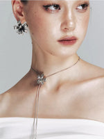Metal Floral Snake Chain Necklace