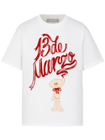 Checkered Ribbon Logo Cotton Short-sleeve T-shirt