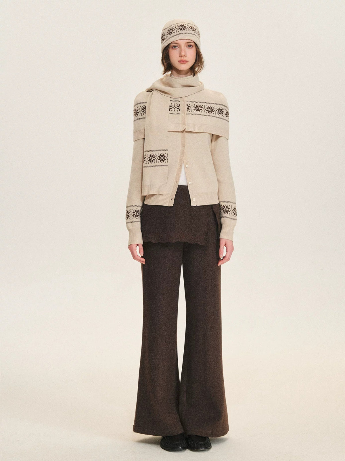 Fair Isle Knit Cape Sweater