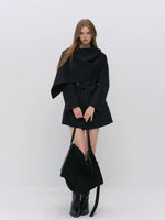 Modern Cape Scarf Wool Coat