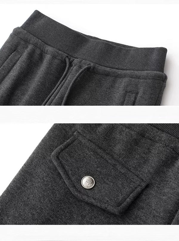 Fleece Lined Drawstring Flare Pants