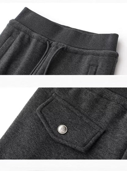 Fleece Lined Drawstring Flare Pants