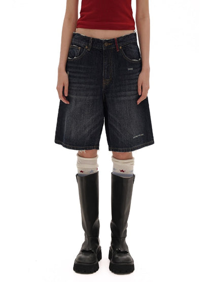 Vintage Cat Whisker Spray Camouflage Denim Capri &amp; Pants