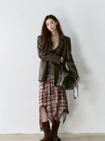Structured Laced Leather Blazer