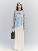 Striped Embroidery Top