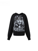 Rhinestone Print Hoodie