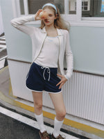 Wool Knit Zip Cardigan