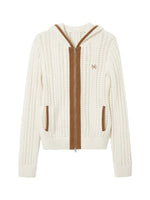 Textured Shearling Knit Hoodie