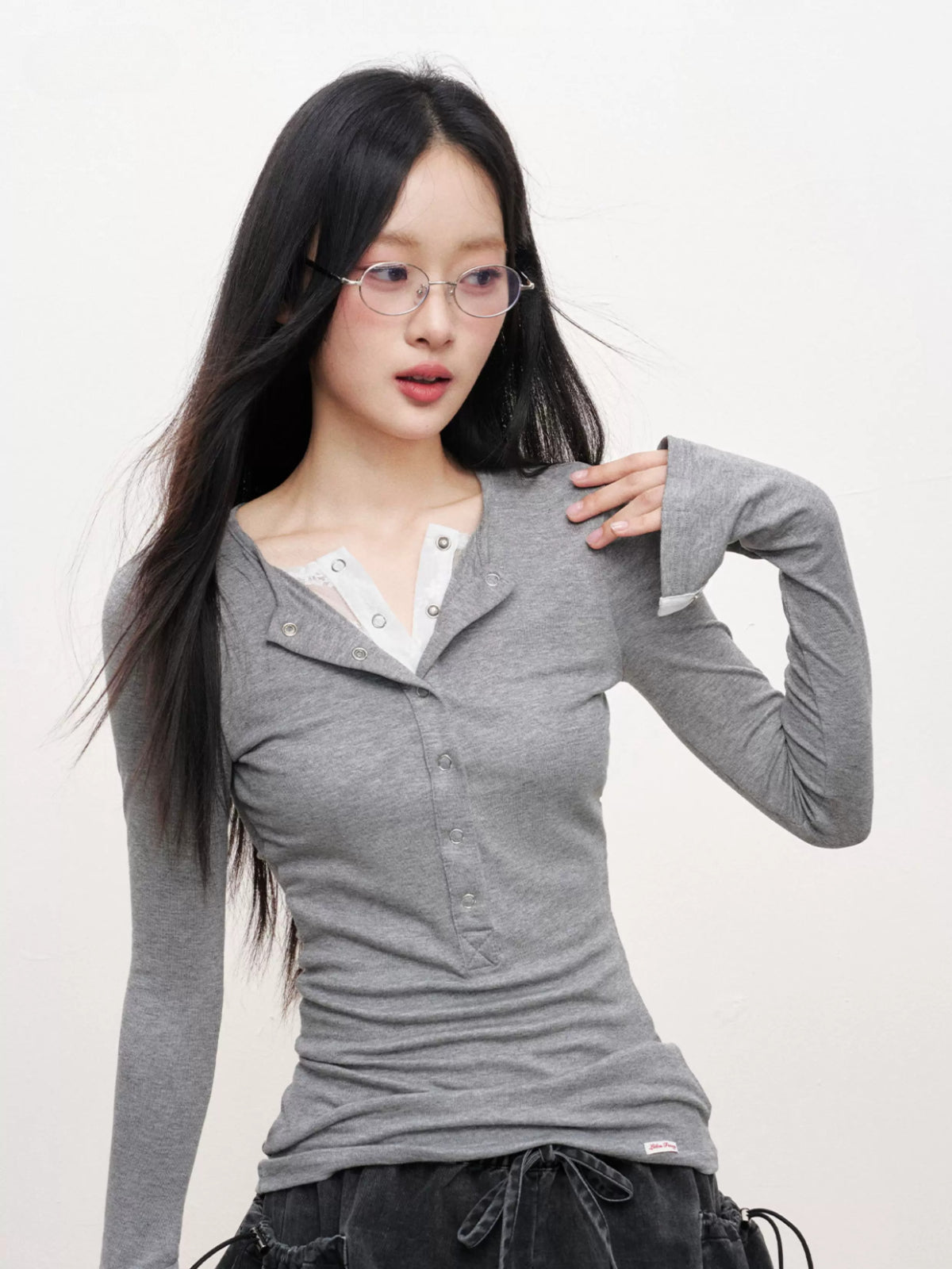 Lace Trim Layered Knit Top