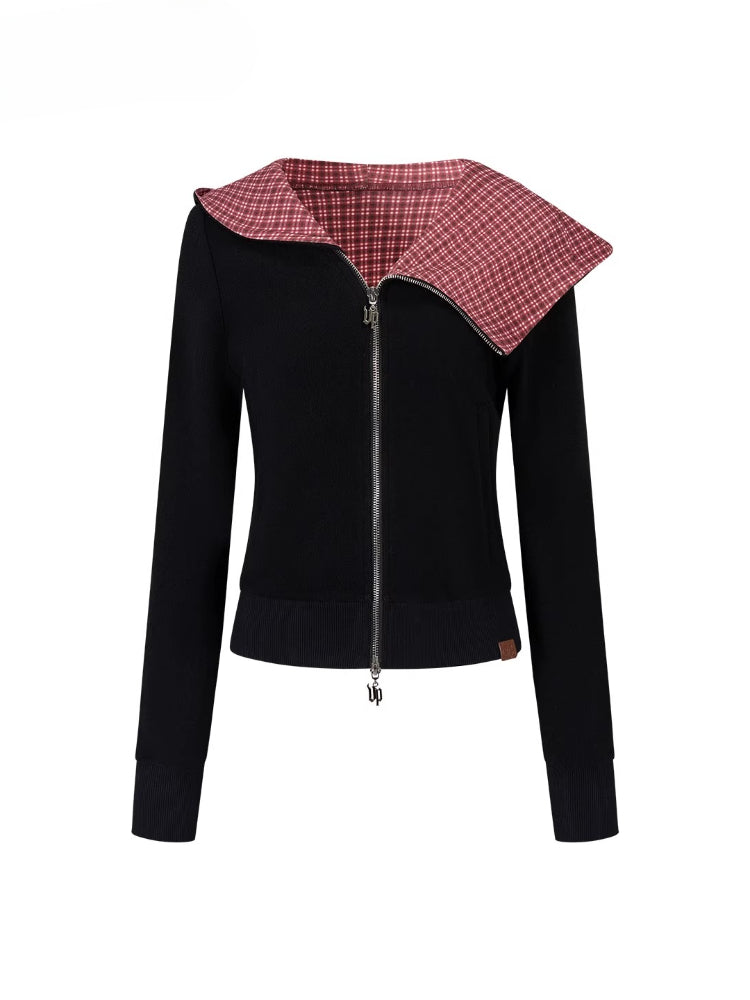 Black Short Asymmetric Hoodie