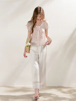 Lace Trim Cropped Pants