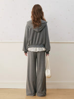 Lace Trim Fleece Hoodie Set