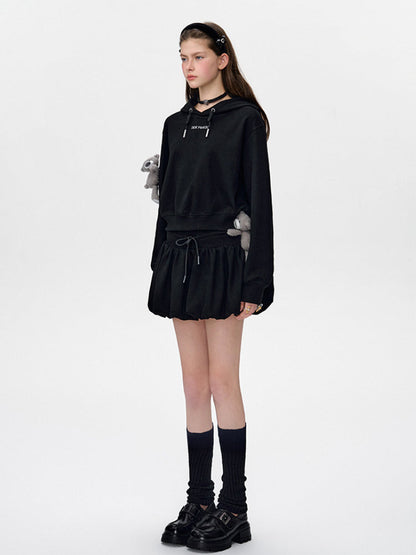 Embroidered Cropped Hoodie