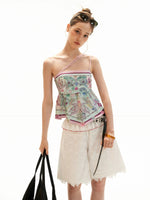 Floral Scarf Cami Crop Top