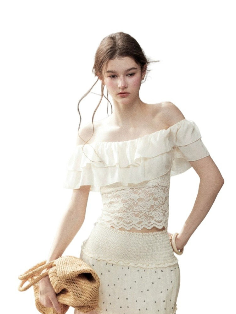White Lace Off Shoulder Top