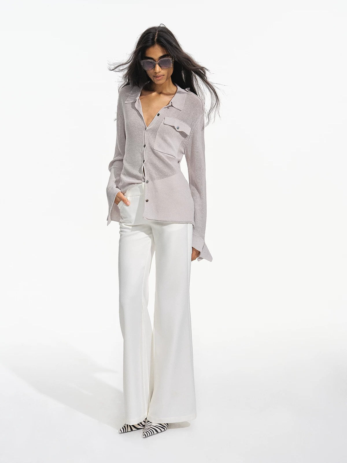 Textured Sheer Knit Shirt