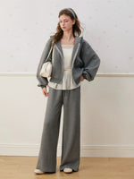 Lace Trim Fleece Hoodie Set