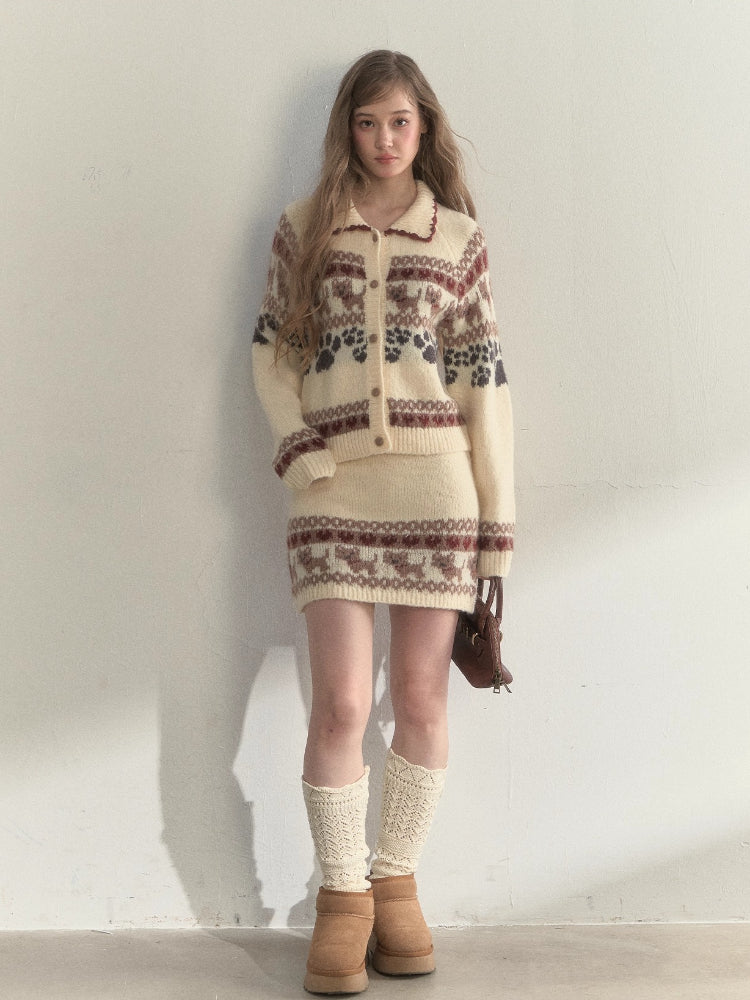“Fair Isle Pup” Vintage Knit Set
