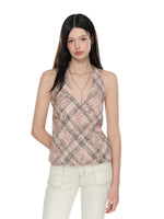 Floral Halter V-Neck Top