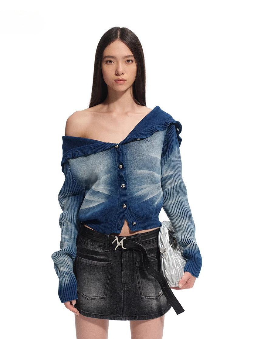 Blue Lightning Wash Cardigan