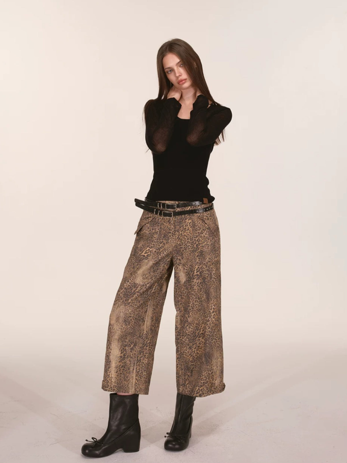 Sheer Mesh Layered Knit Top