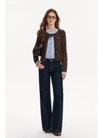 Contrast Layered Bow Knit Cardigan
