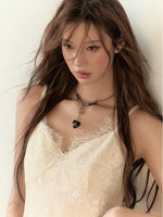 Beige Lace Panel Camisole Top