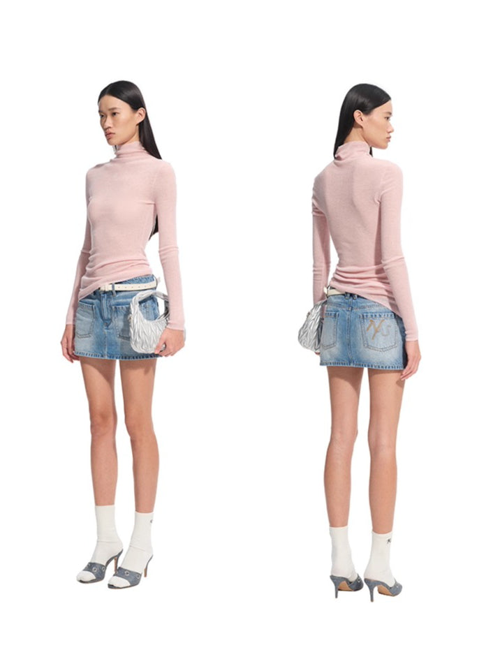Megan Wool Turtleneck Blouse