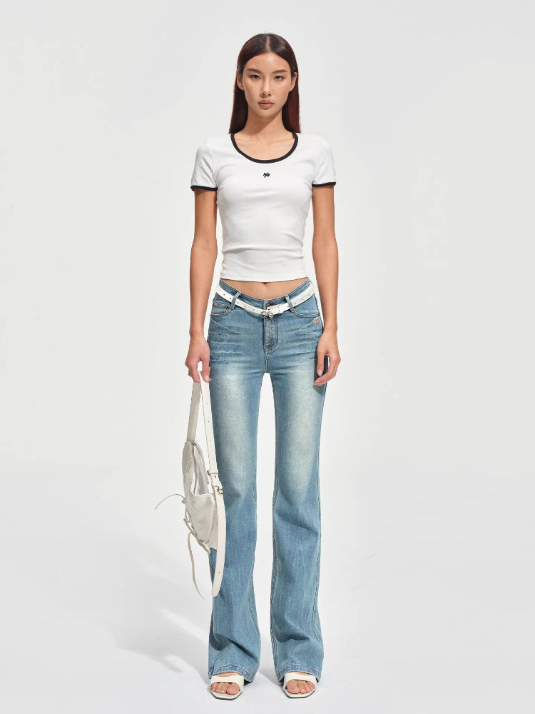 Ghost Tee Contrast Ribbed Slim T-shirt