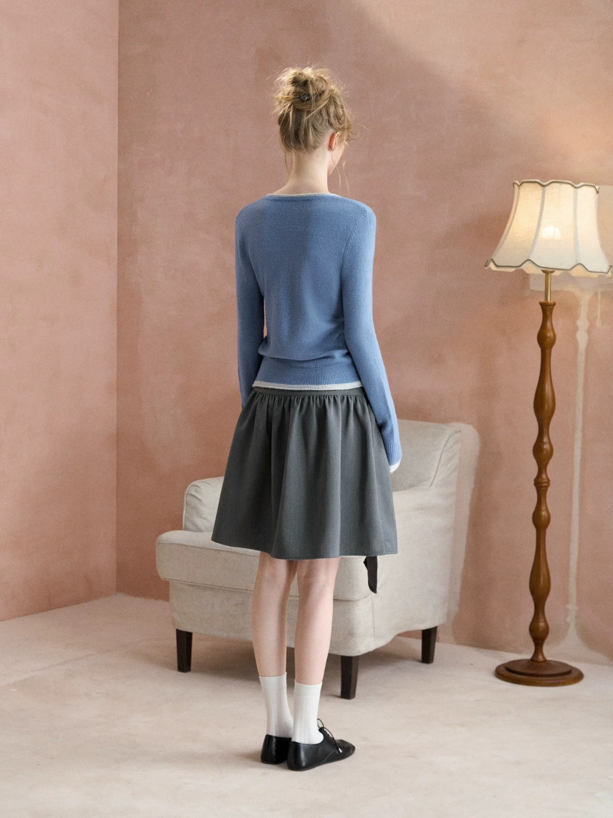 Diamond V-Neck Knit Sweater