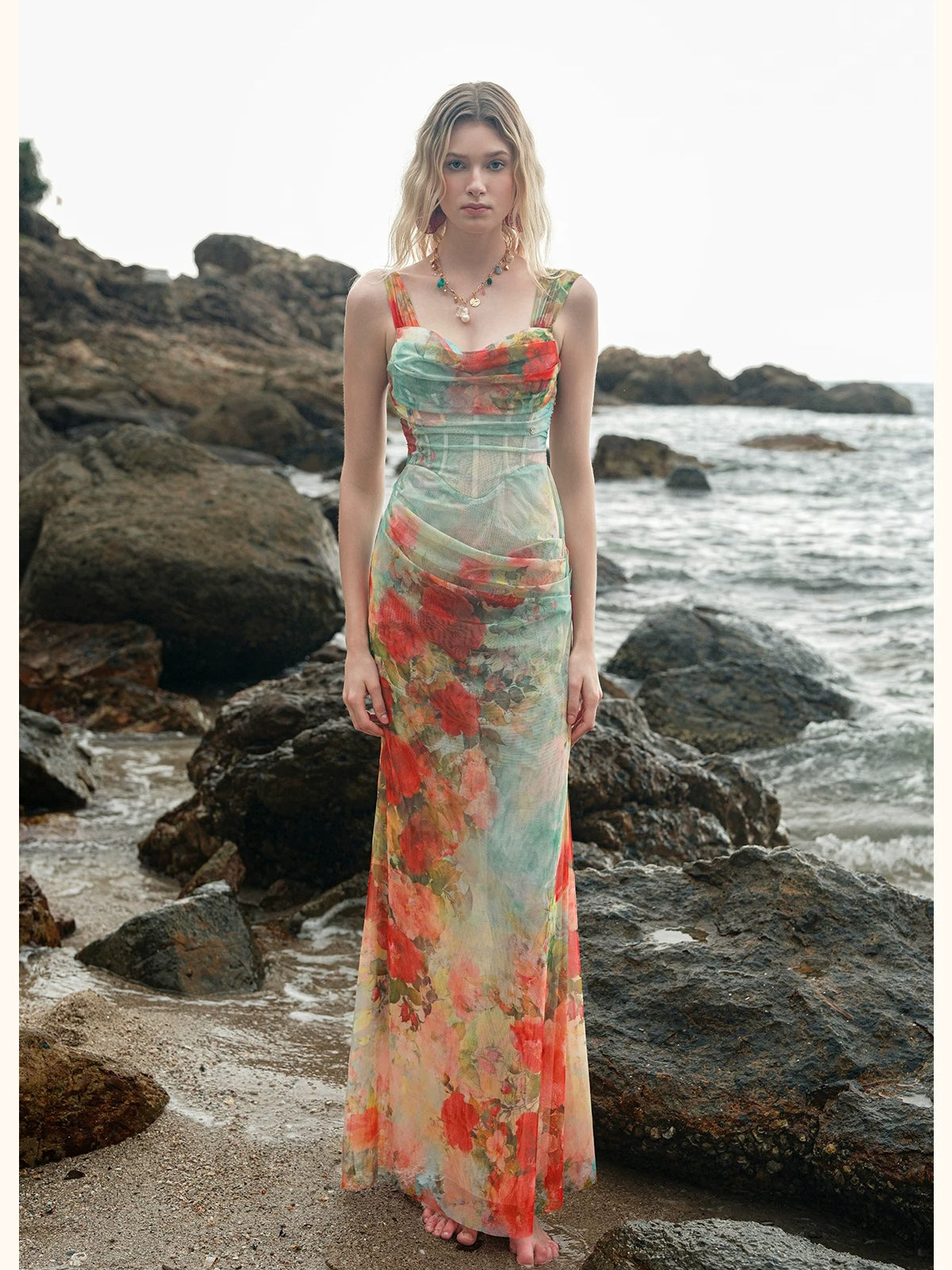 Ruched Mermaid Maxi Dress