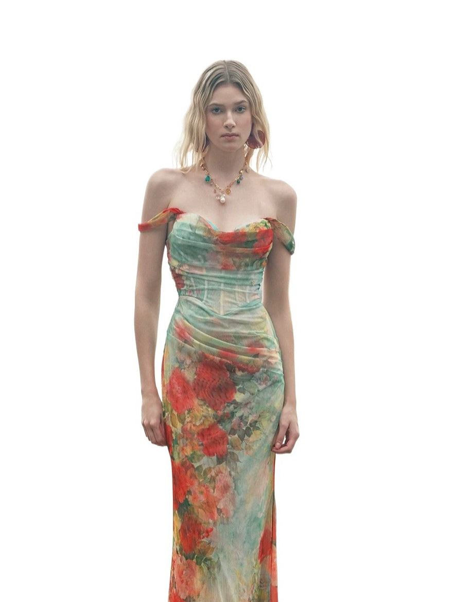 Ruched Mermaid Maxi Dress