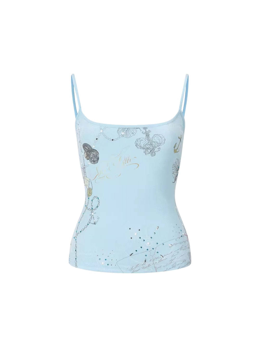 Rhinestone Print Camisole Top