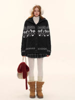 Fair Isle Pony Knit Cardigan
