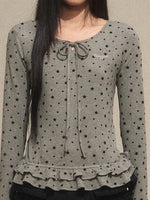 Star Ruffle Waist Knit Top